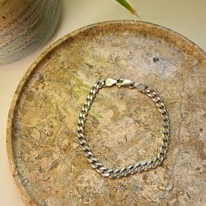 Sterling Silver 925 Cuban Link Men's Chain Bracelet